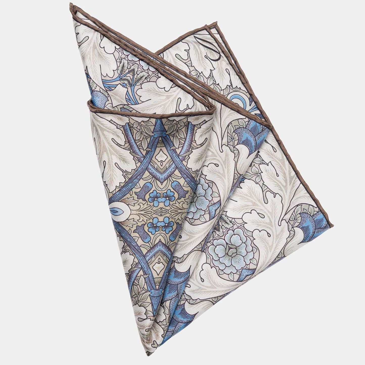 Londra - Silk Pocket Square - Blue and Tan - My Men's Shop