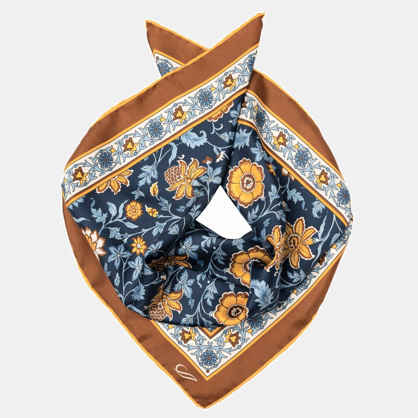Carrara - Silk Neckerchief - Navy & Mustard - My Men's Shop