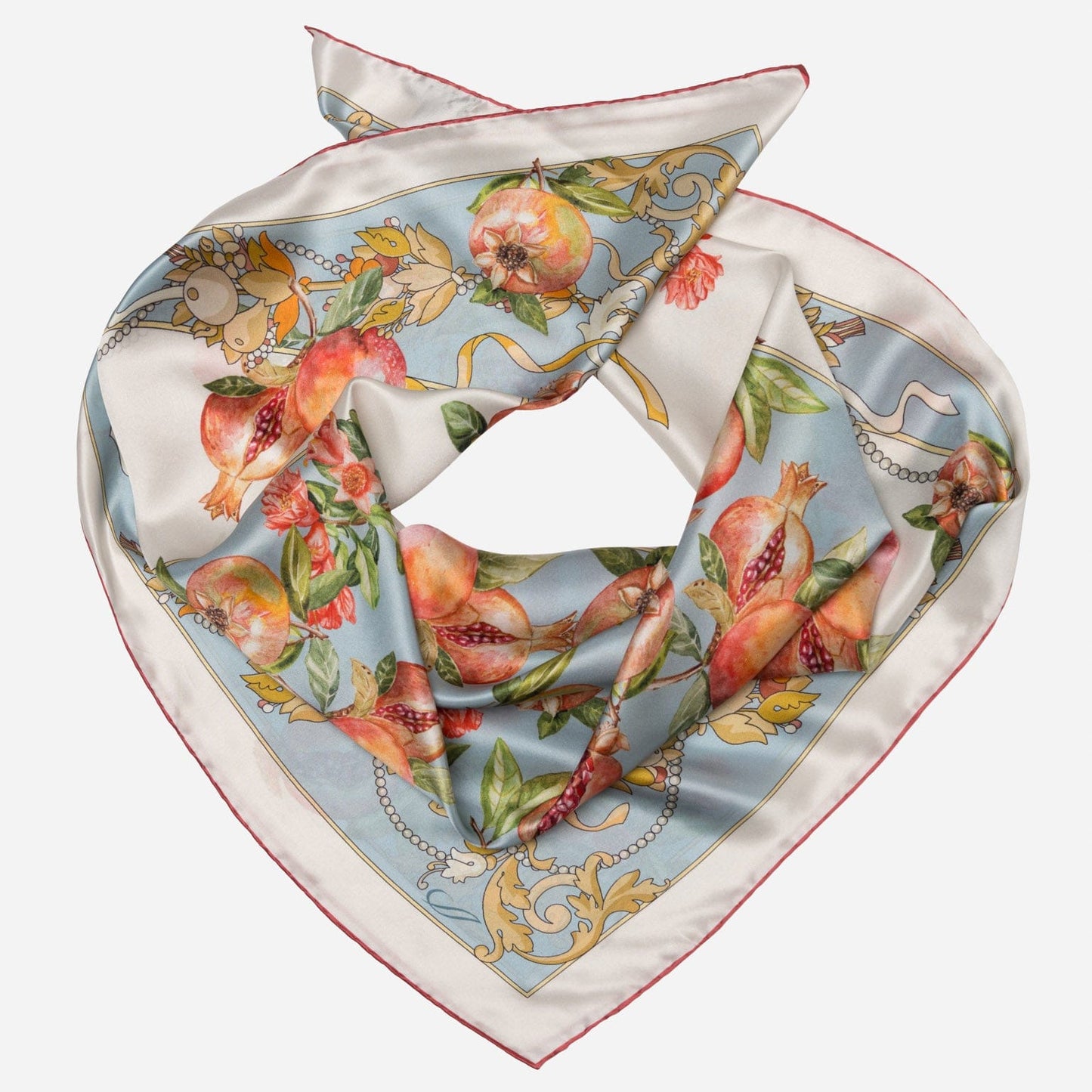 Melograno - Silk Foulard - Powder Blue