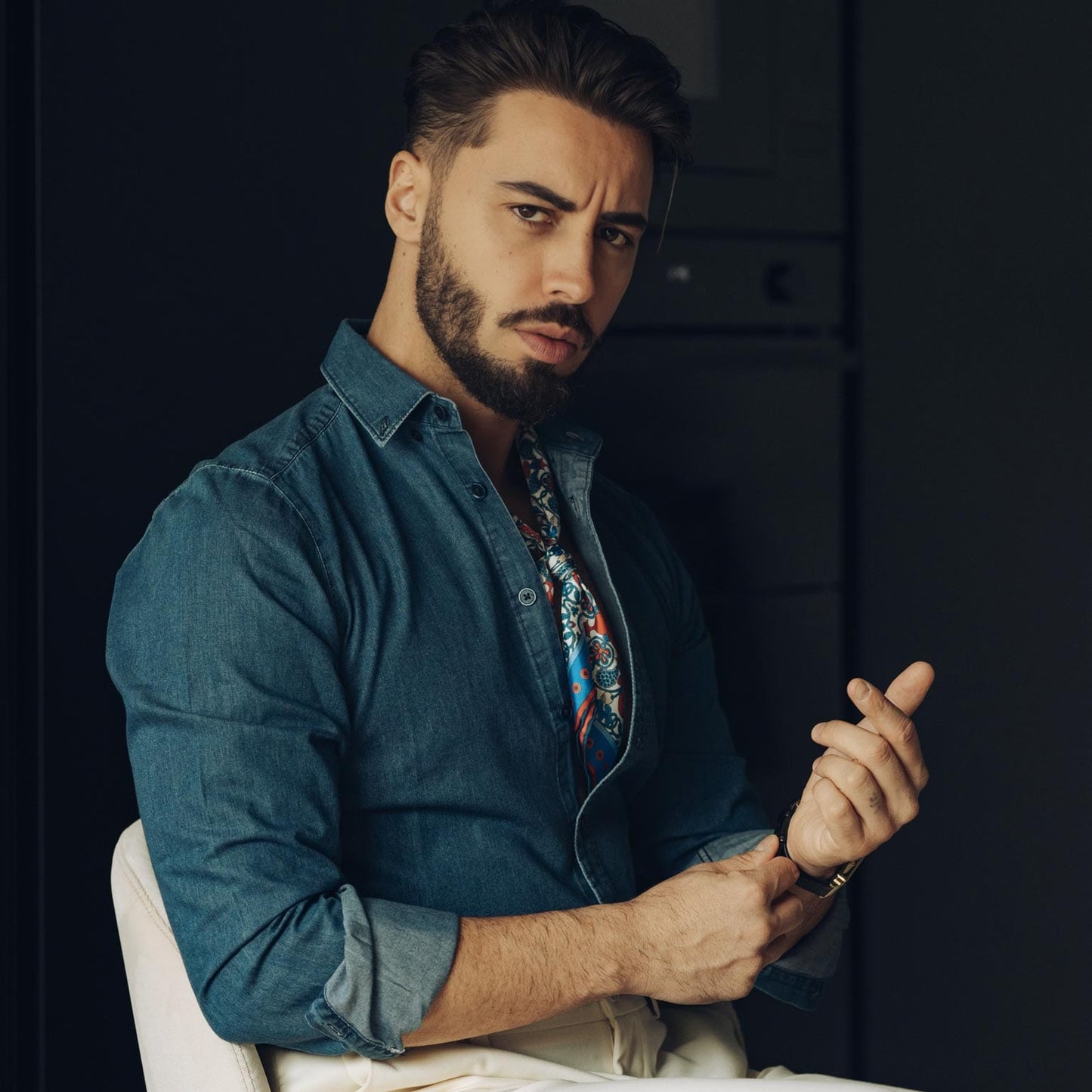 Barbaresco - Silk Neckerchief - Blue and Red - My Men's Shop