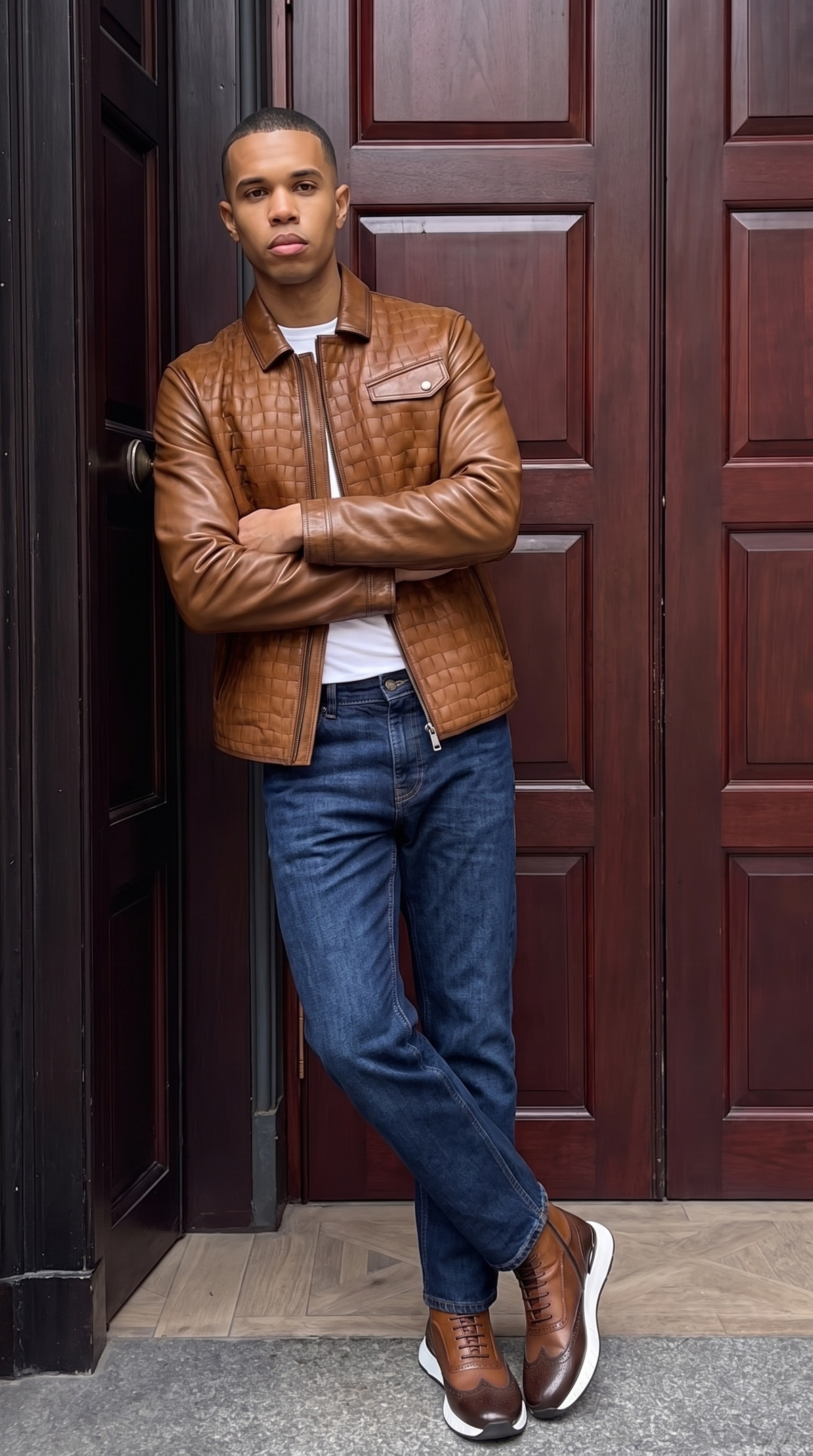 The Emerson Tan Leather Men Jacket