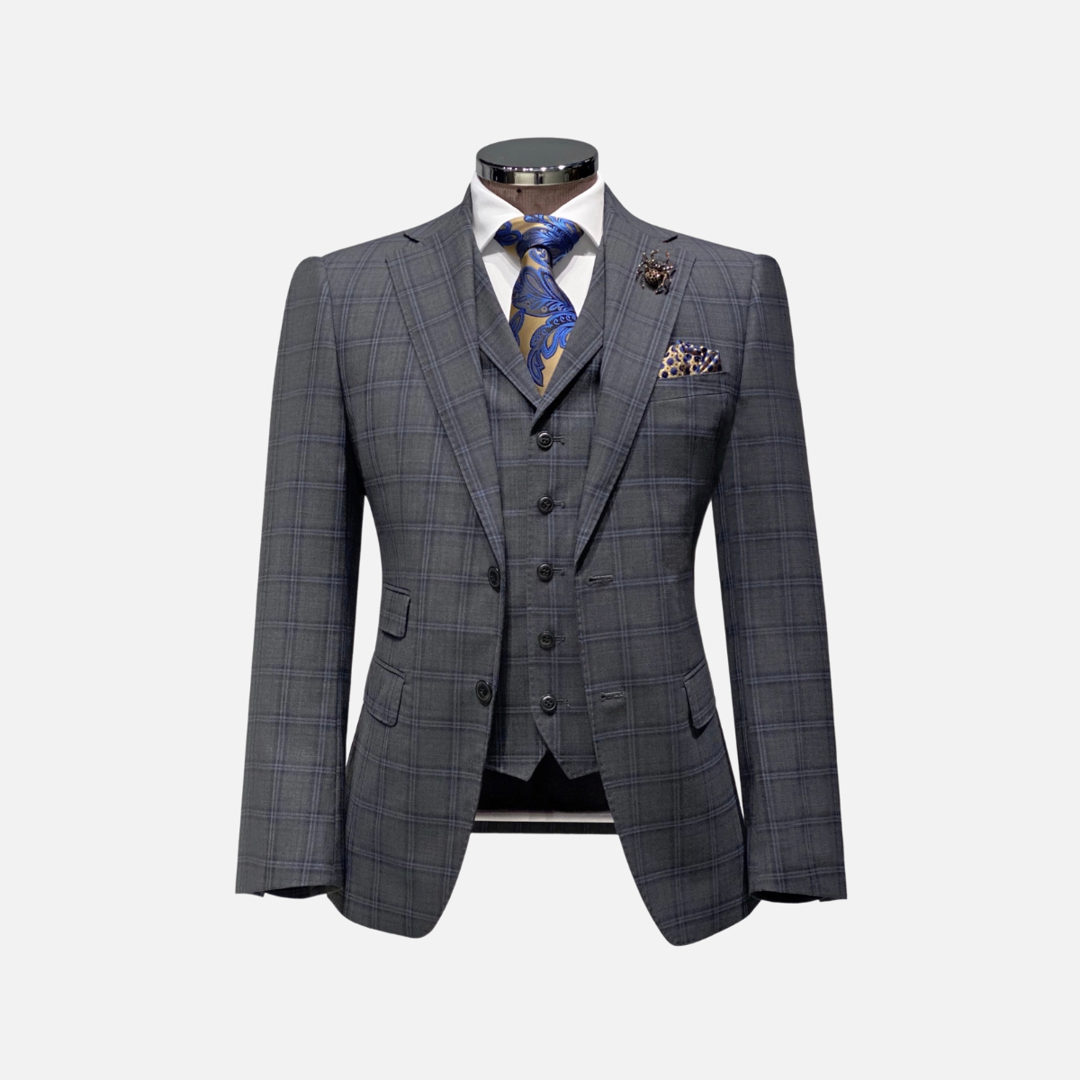 Veleso Plaid Vested Suit - My Men's Shop