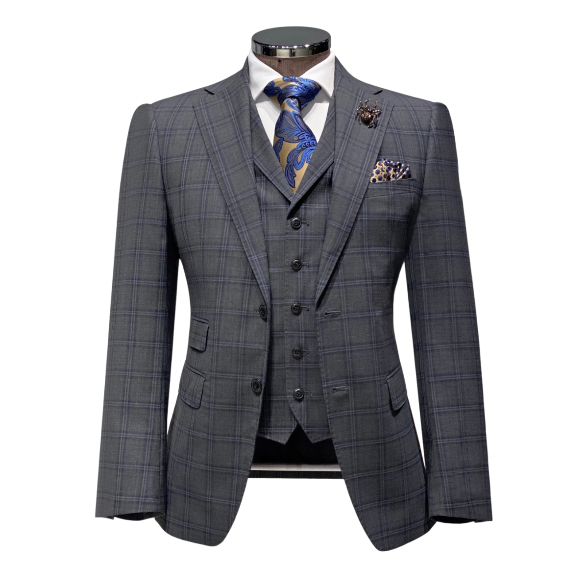 Veleso Plaid Vested Suit - My Men's Shop
