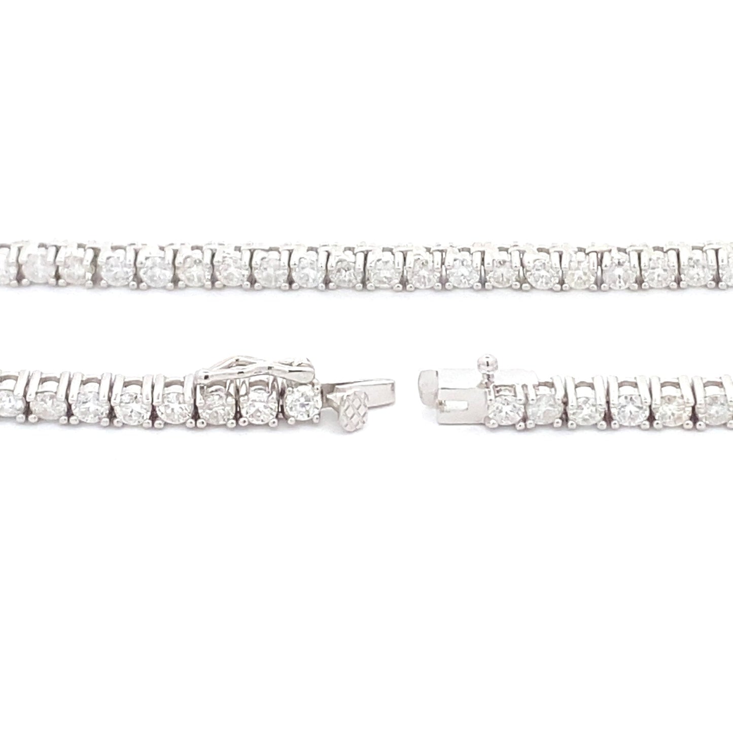 Collar tenis de moissanita de 6,85 qt en plata de ley