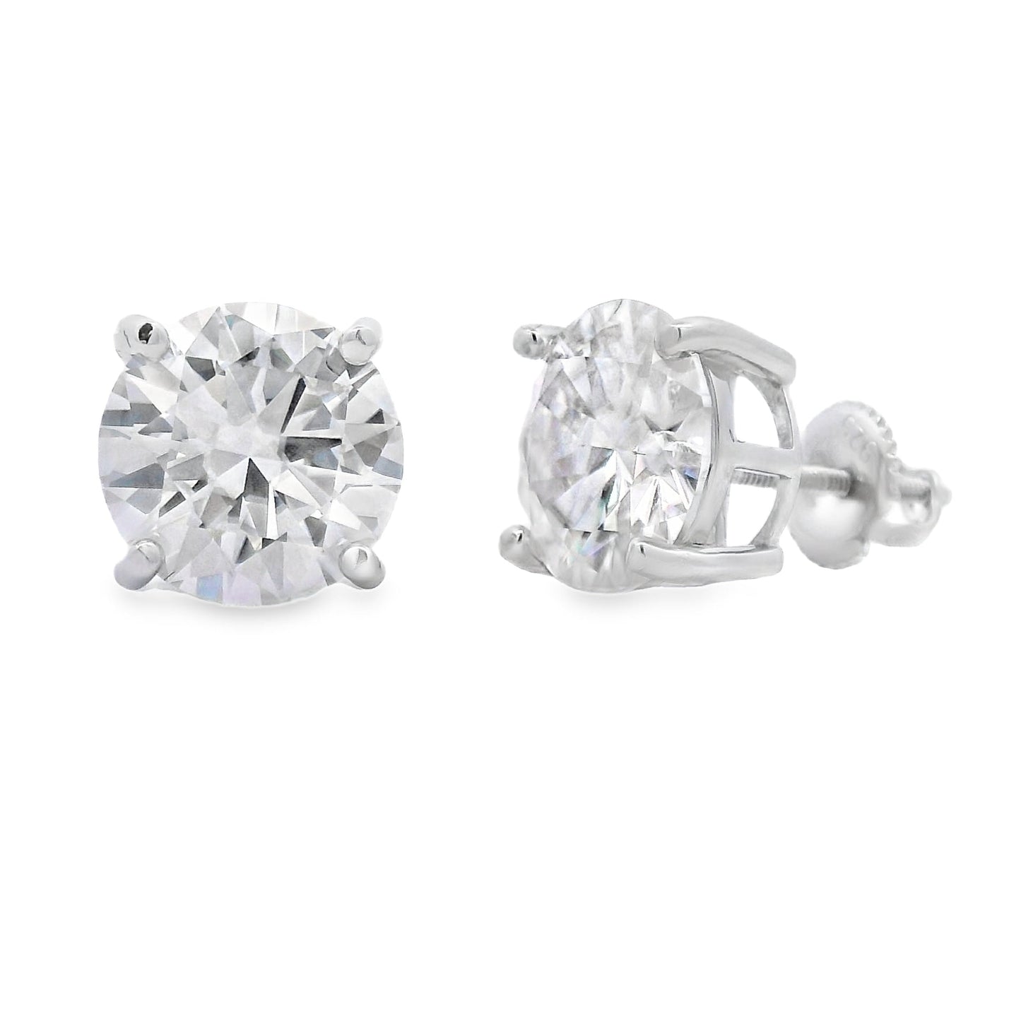 Pendientes de Moissanita de 8,00 ct de Plata Esterlina