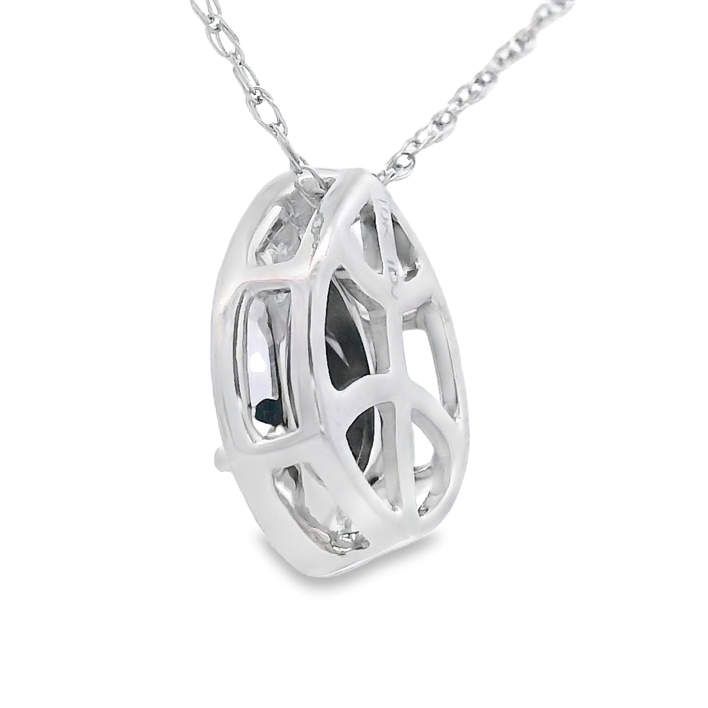 Colgantes de moda de diamante de onix de .03qt, oro blanco de 10KT
