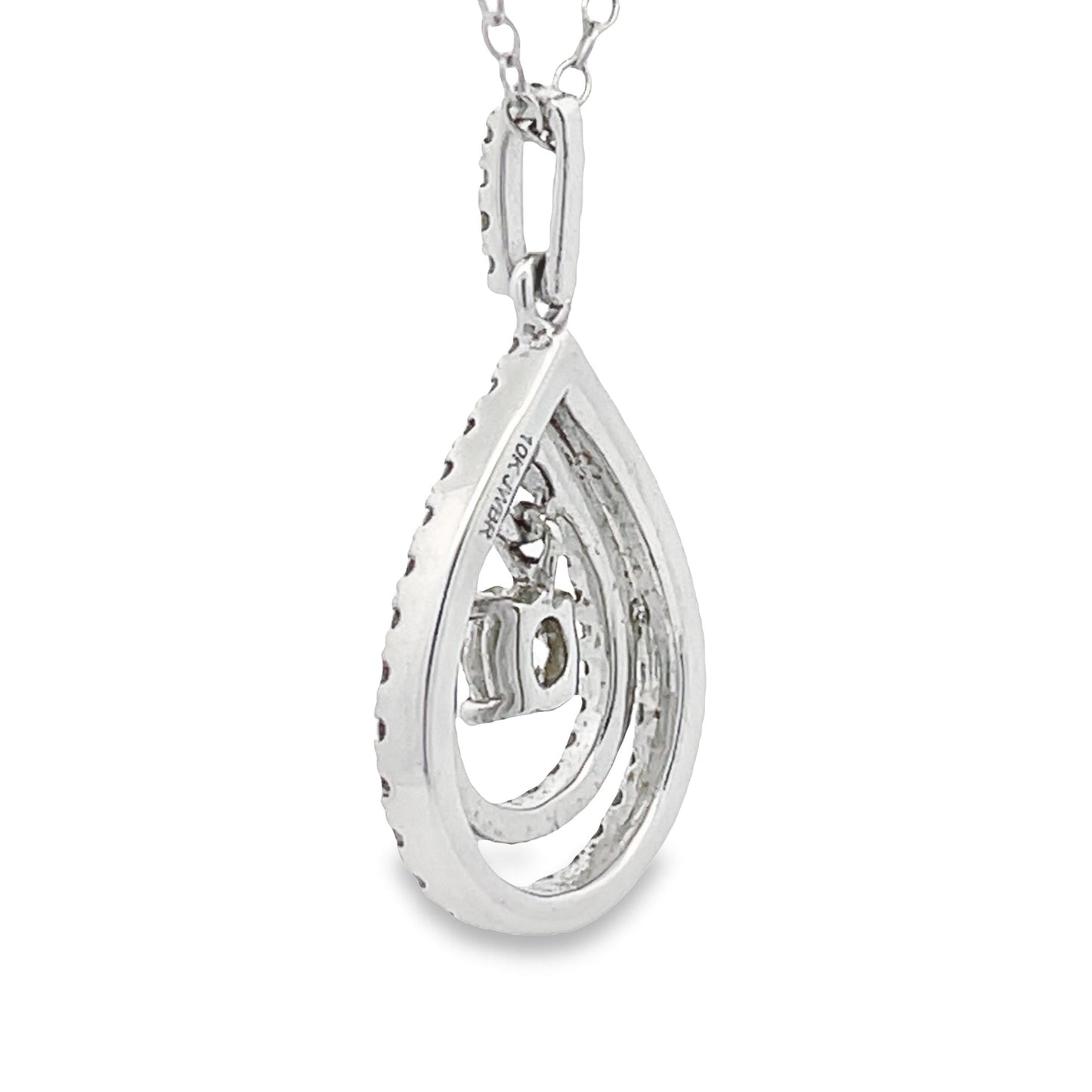 Colgantes de moda con diamante de .77 ct en oro blanco de 10 kt
