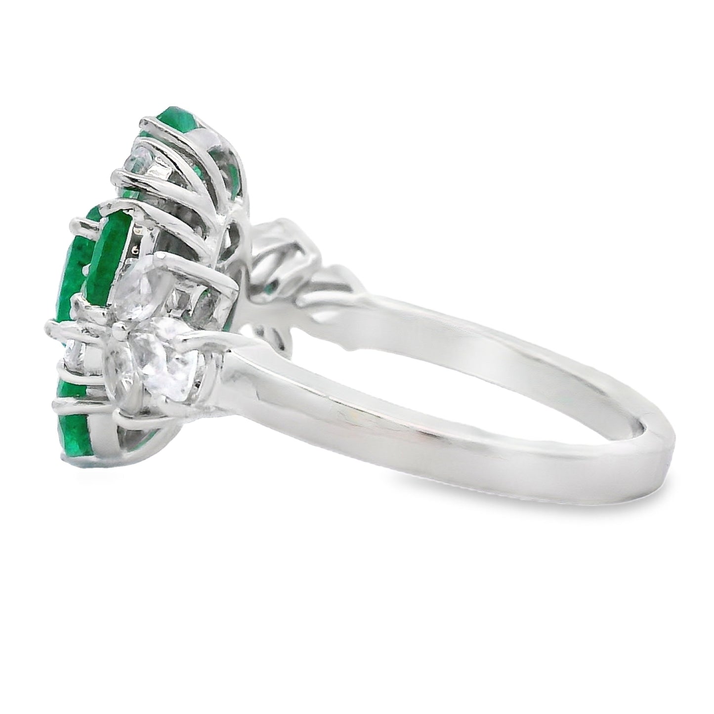 Anillo de circonita esmeralda de 2,98 ct de plata de ley