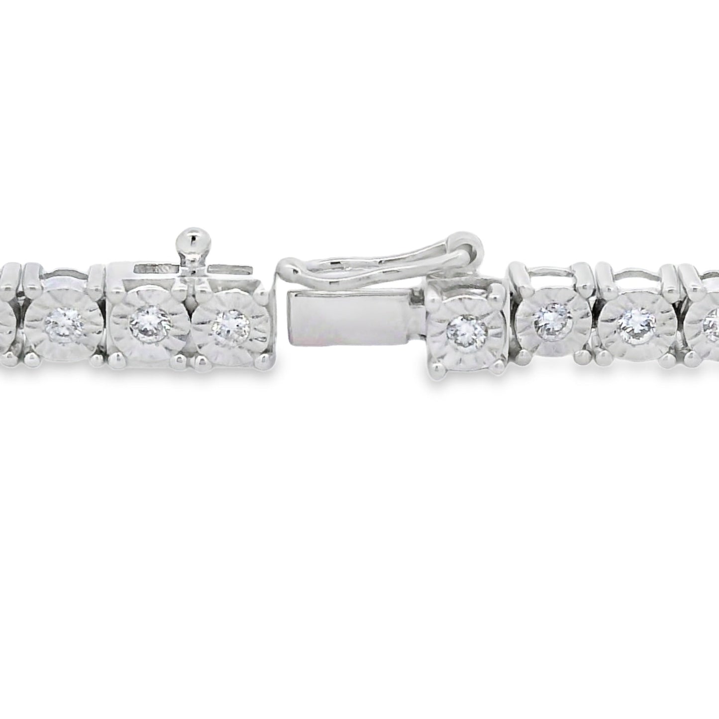Pulsera tenis de plata esterlina con diamantes de laboratorio