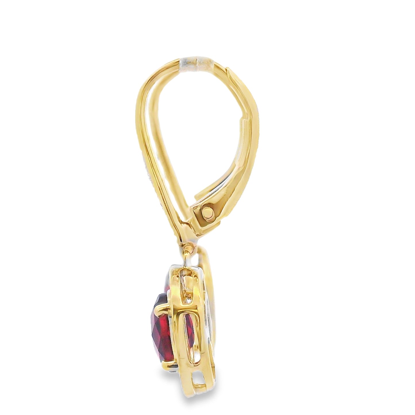 Pendientes Colgantes de Granate y Diamantes de 1,41ct Oro Amarillo de 10QT