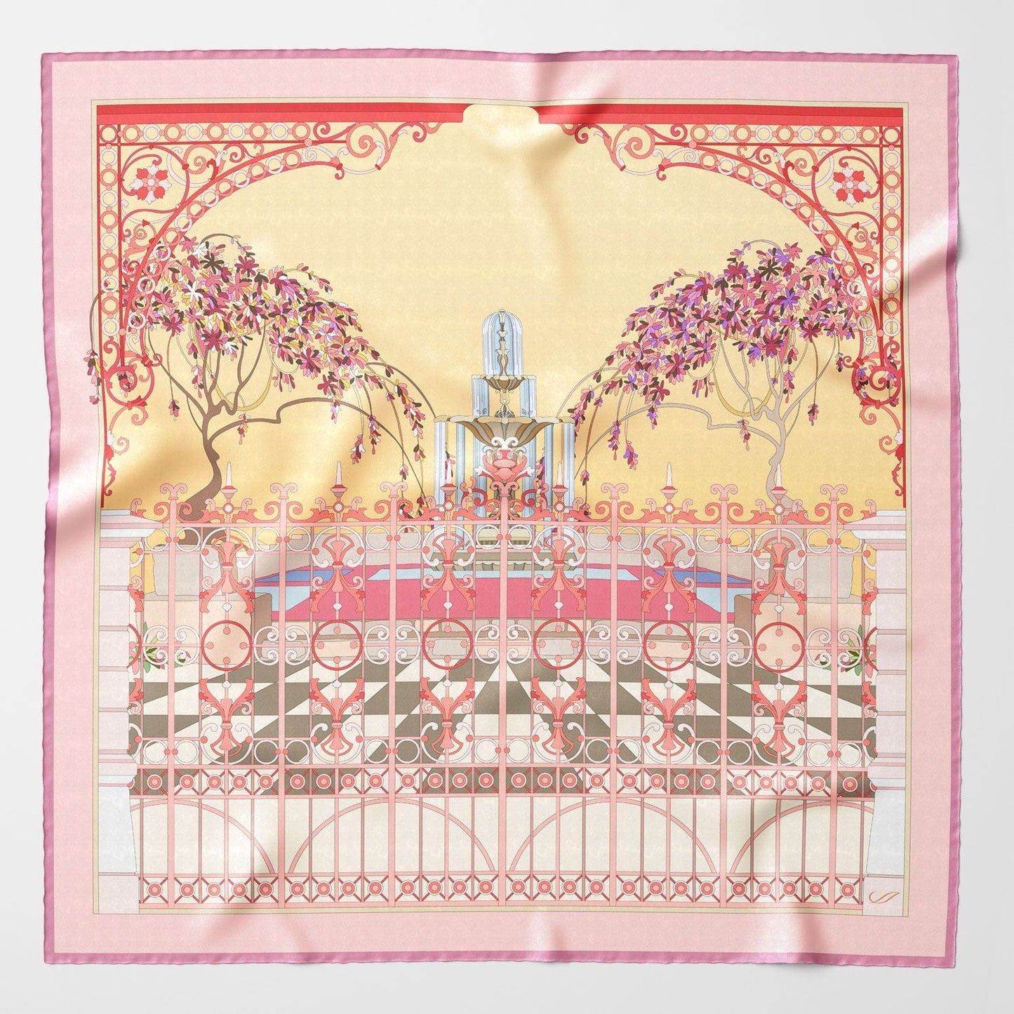 Garden of Dreams - Silk Foulard - Pink