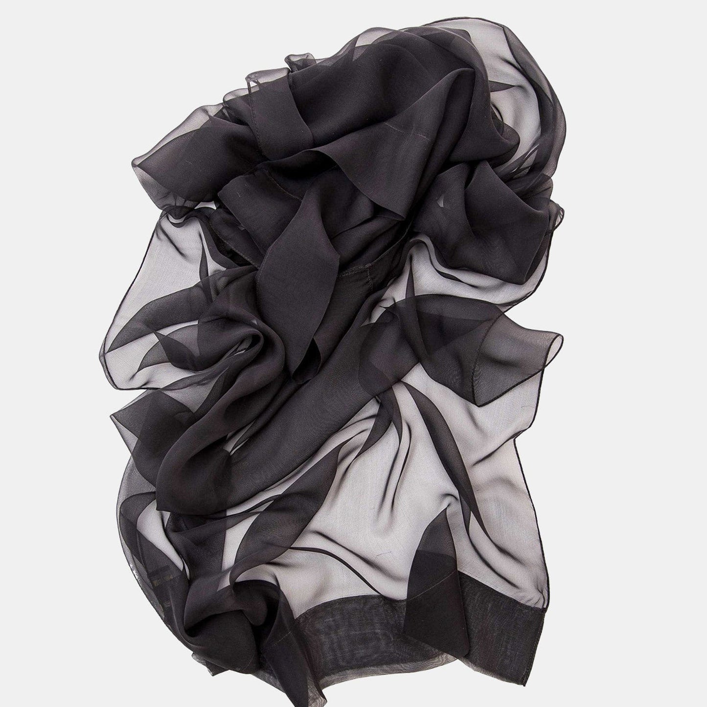 Carmen - Silk Scarf Shawl - Black