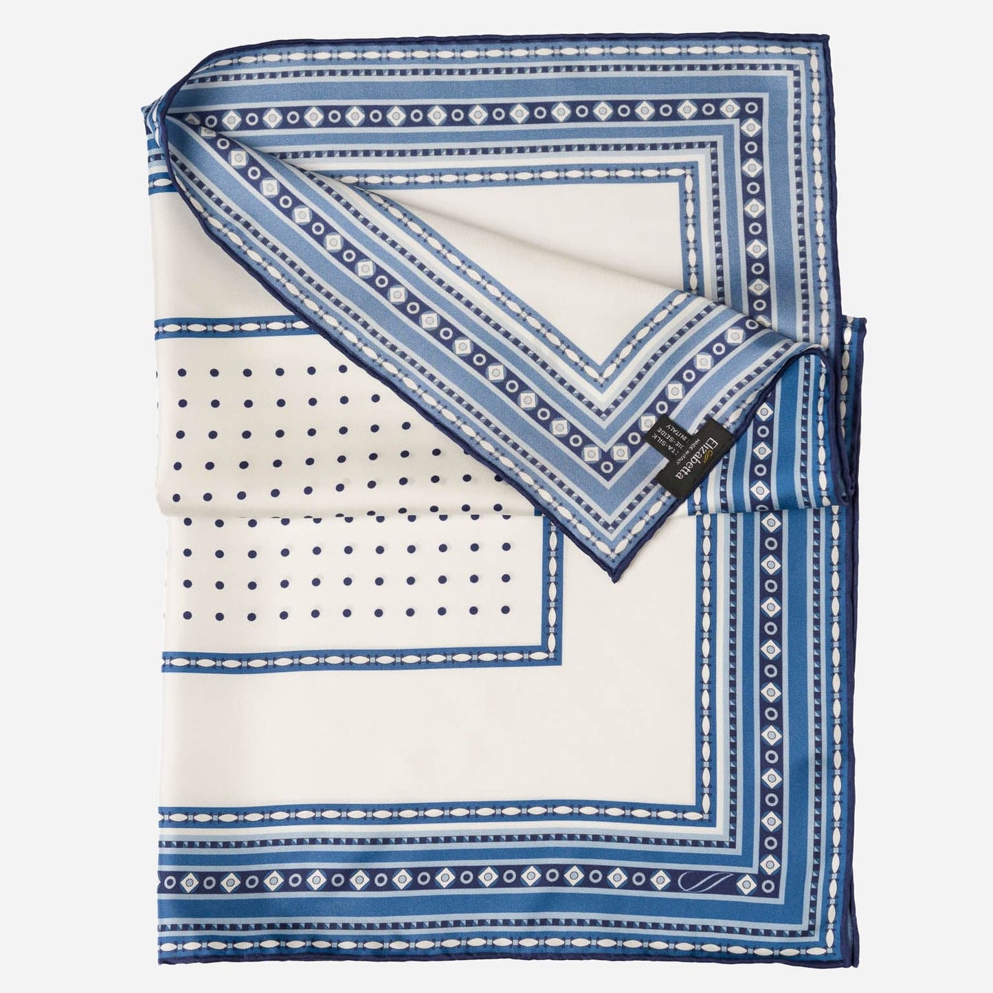 Verona - Silk Neckerchief - White & Blue - My Men's Shop