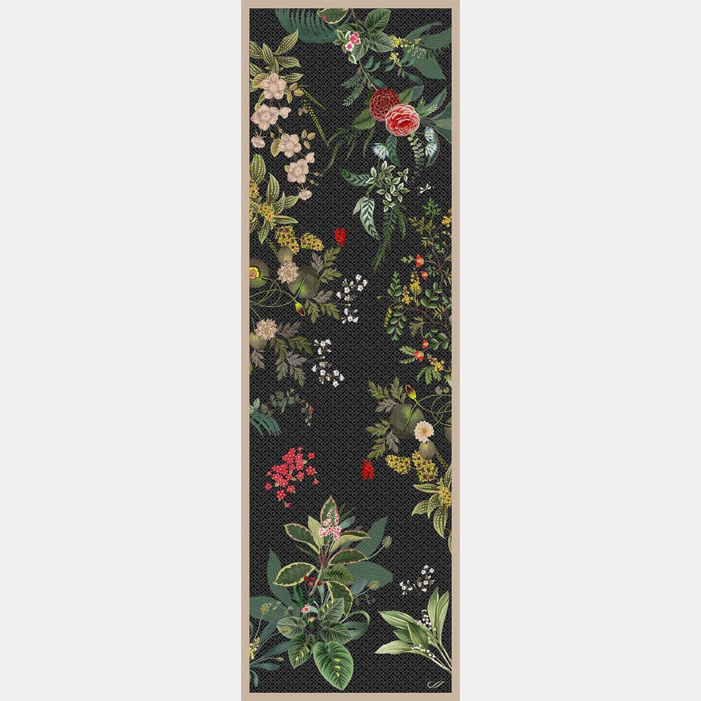 Sara - Long Silk Scarf - Black