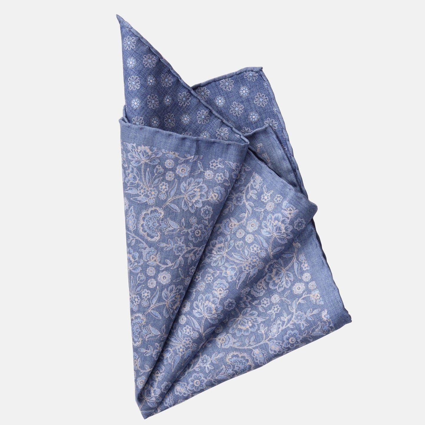 Pascal - Double Sided Silk Pocket Square - Blue - My Men's Shop