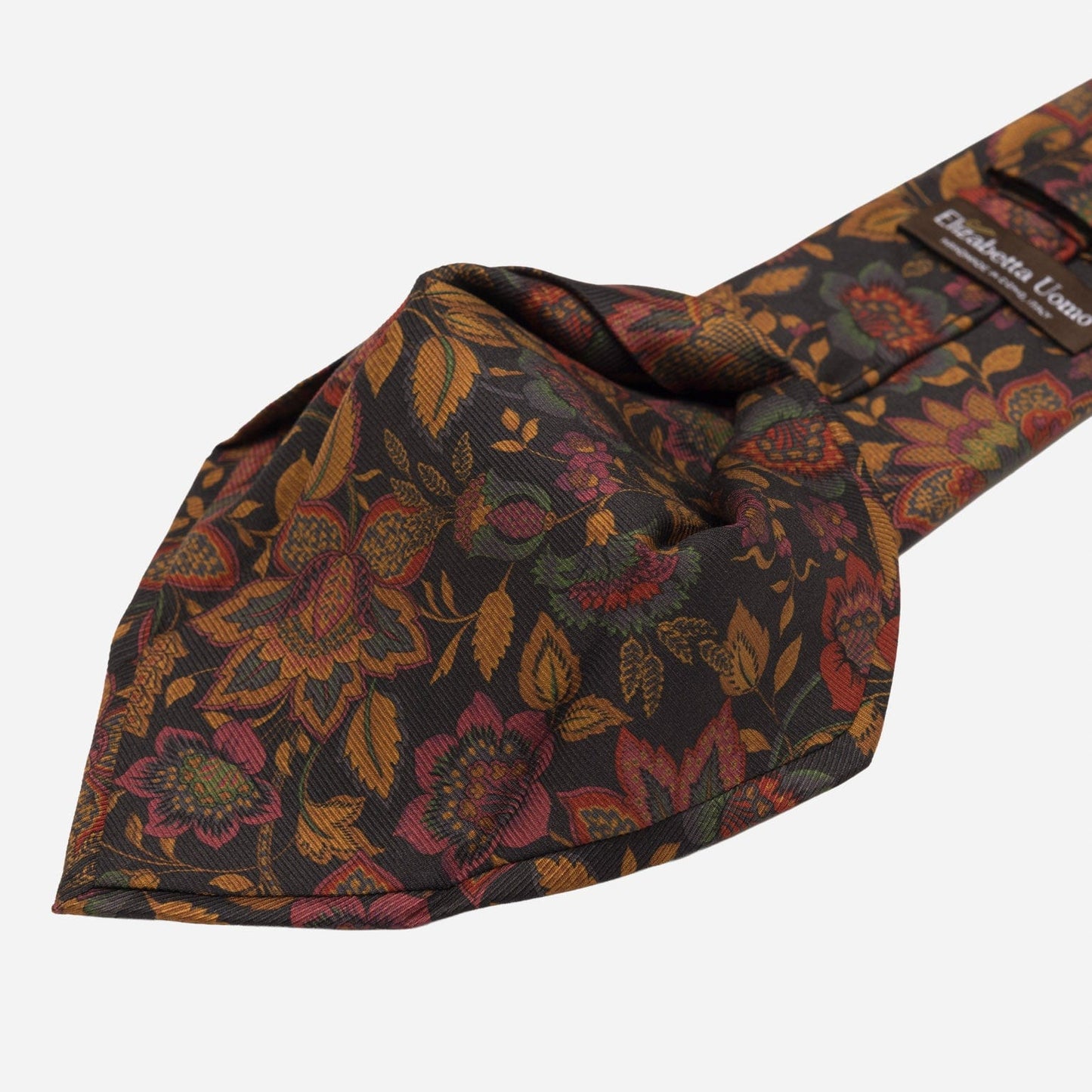 Calvino - Printed Madder Silk Tie - Black