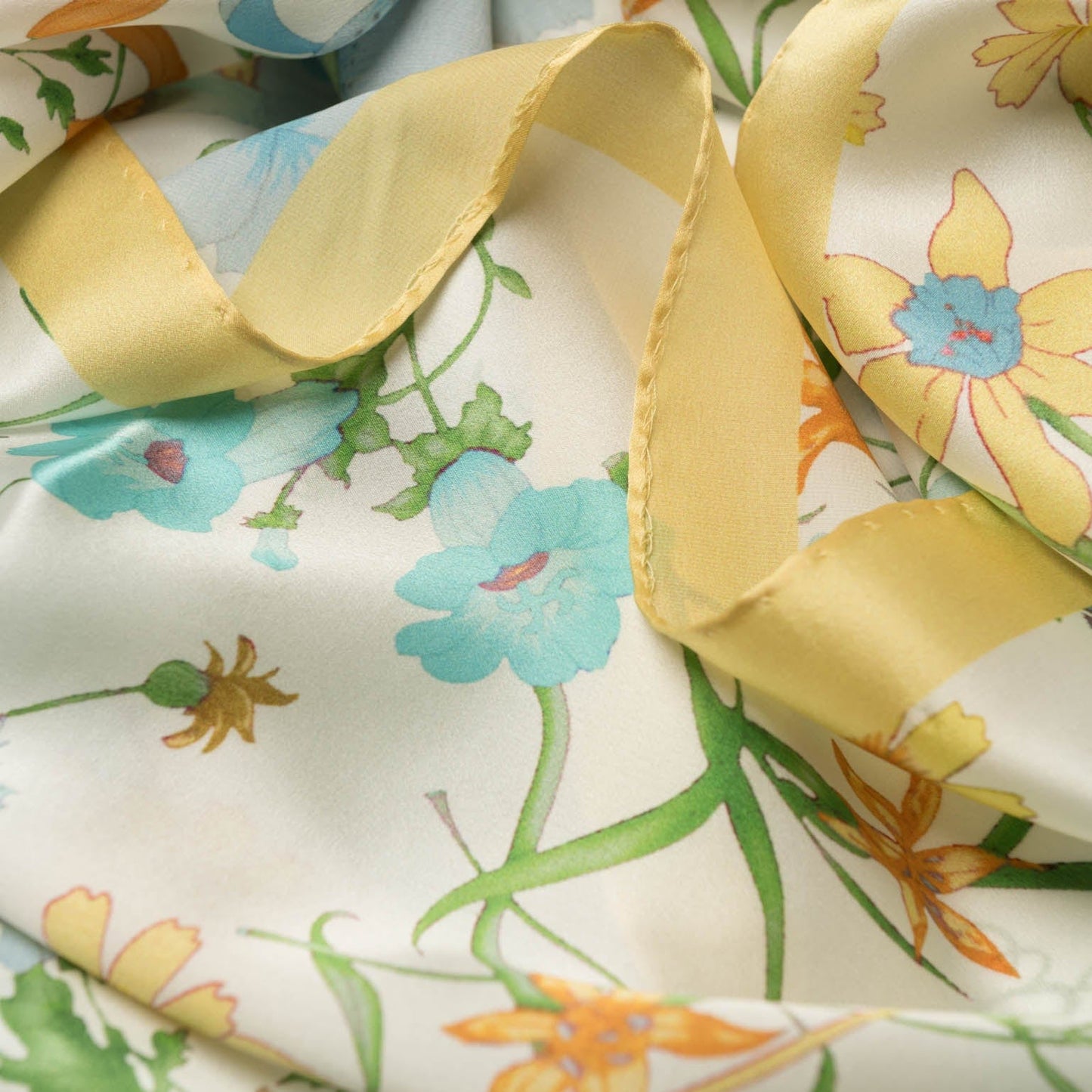 Primavera - Long Silk Scarf - Yellow