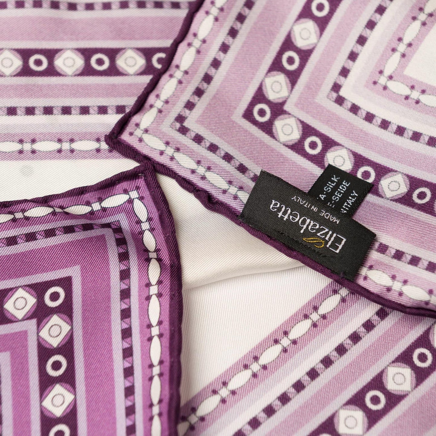 Verona - Silk Neckerchief - White & Lilac - My Men's Shop