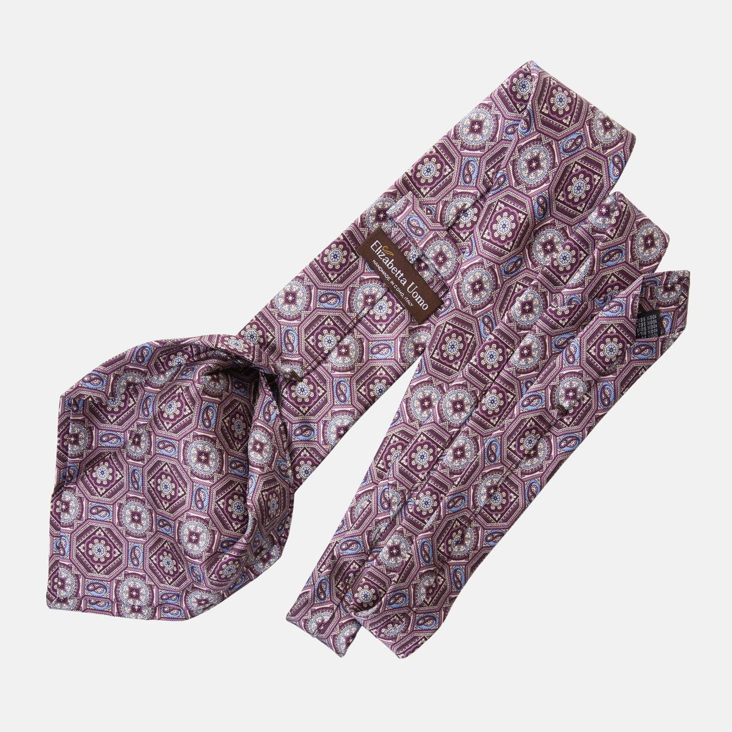 Mantova - Printed Silk Tie - Burgundy Plum - My Men's Shop