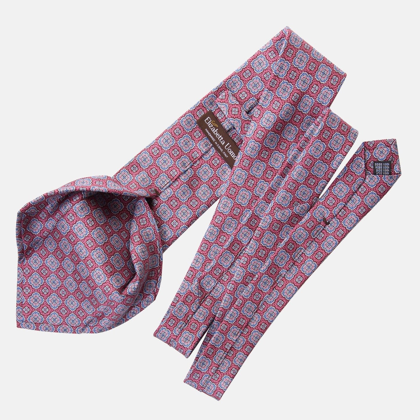 Veneto - Printed Silk Tie - Claret Red