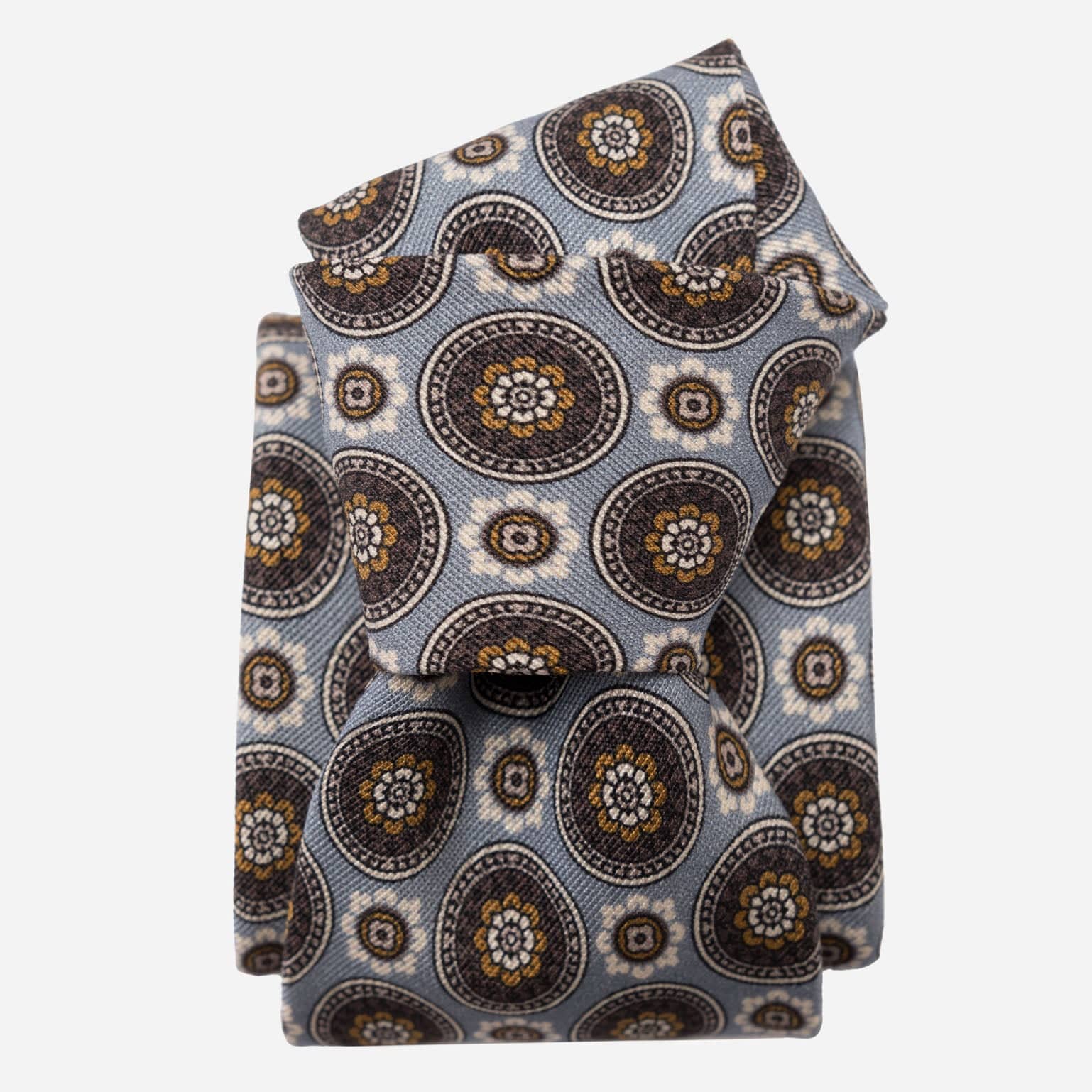 La Vigna - Printed Wool & Silk Tie - Grey - My Men's Shop