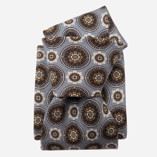 La Vigna - Printed Wool & Silk Tie - Grey - My Men's Shop