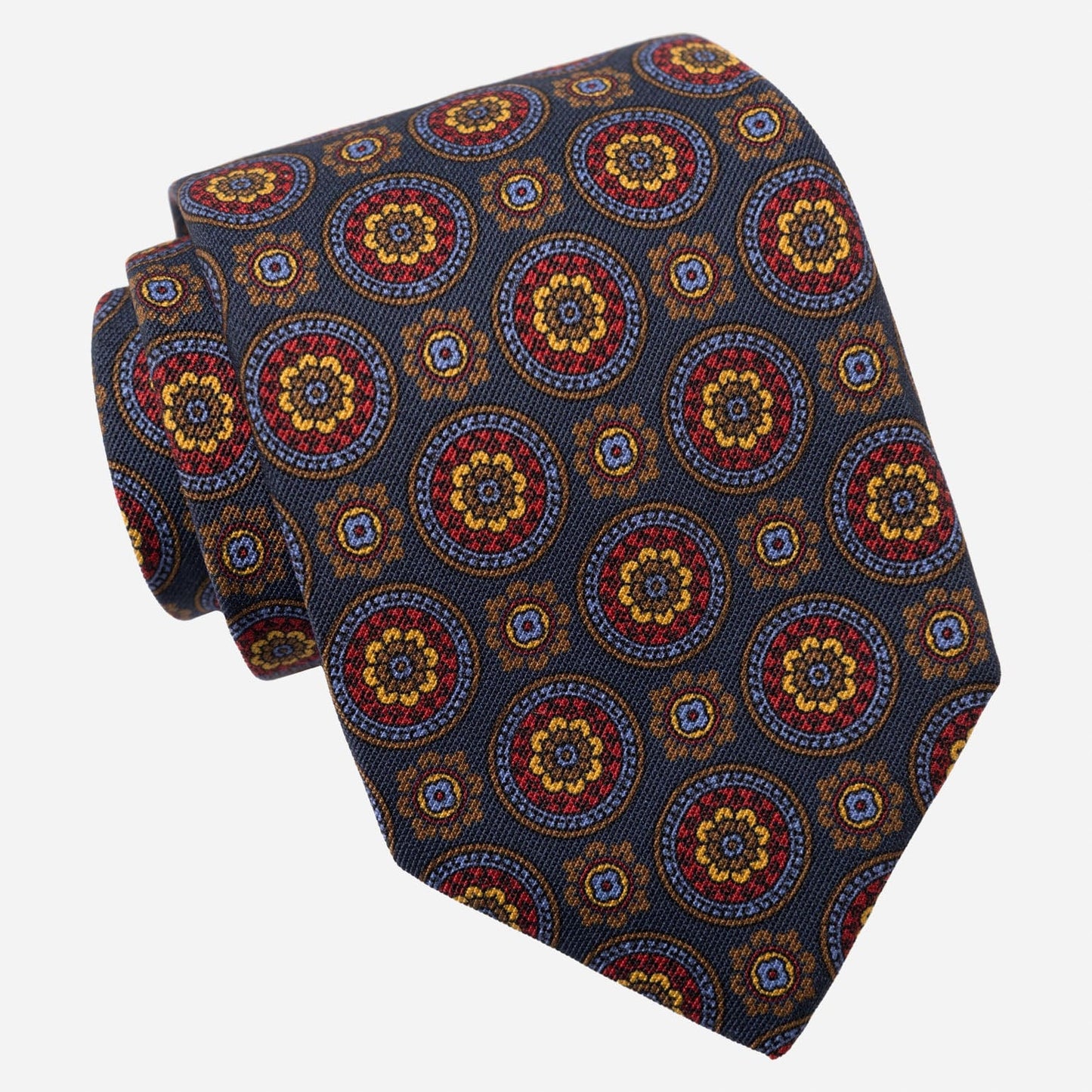 La Vigna - Printed Wool & Silk Tie - Navy - My Men's Shop