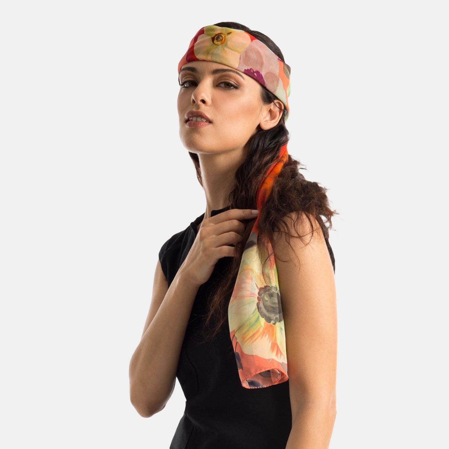 Campo de' Fiori - Long Silk Scarf - Coral - My Men's Shop