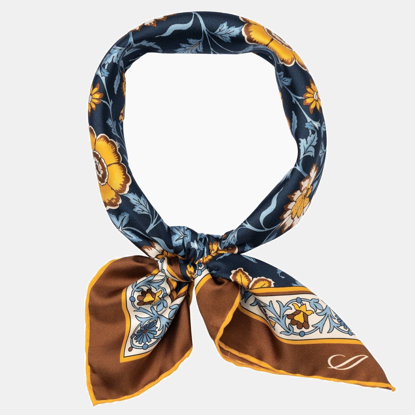 Carrara - Silk Neckerchief - Navy & Mustard - My Men's Shop