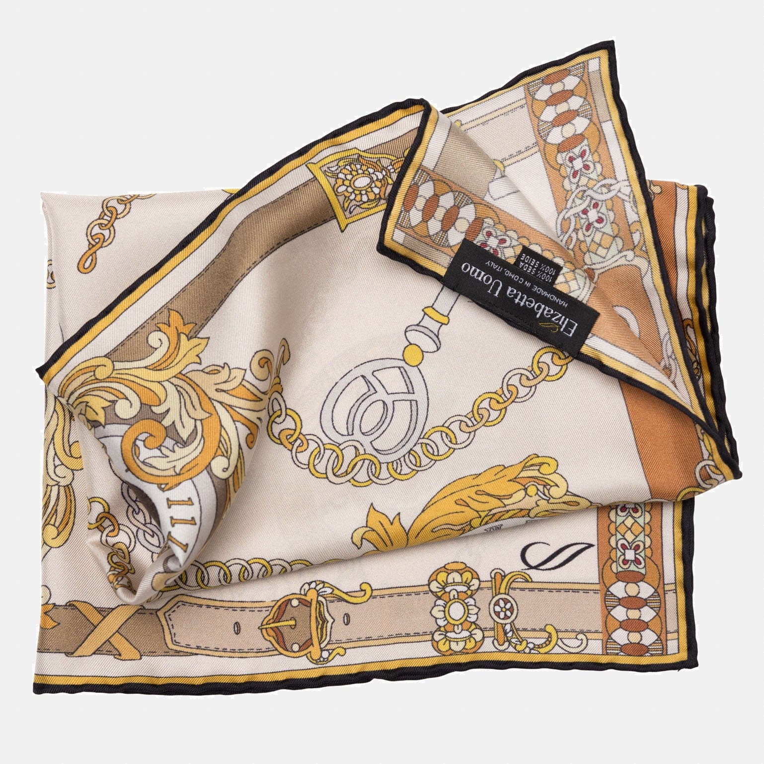 Like Clockwork - Silk Pocket Square - Beige - My Men's Shop