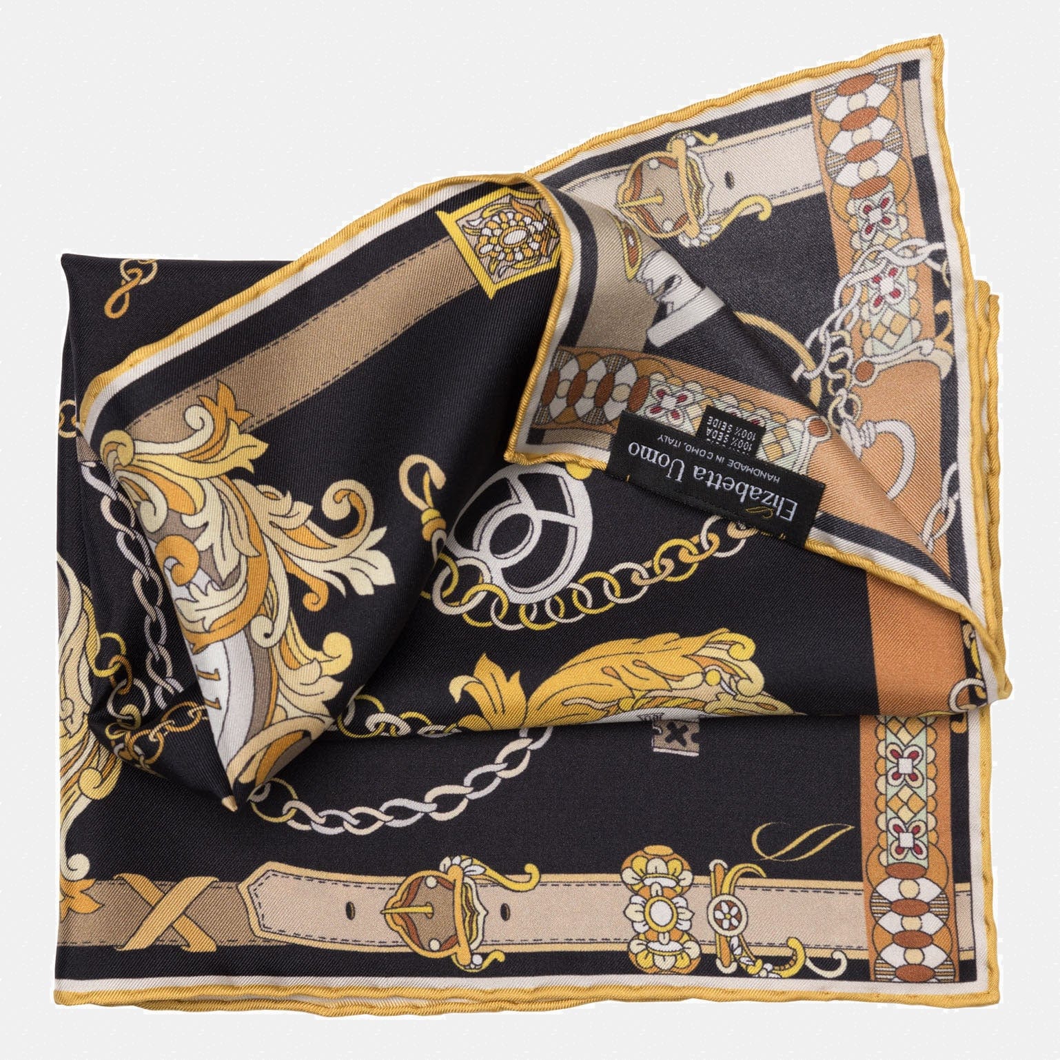 Like Clockwork - Silk Pocket Square - Black - My Men's Shop