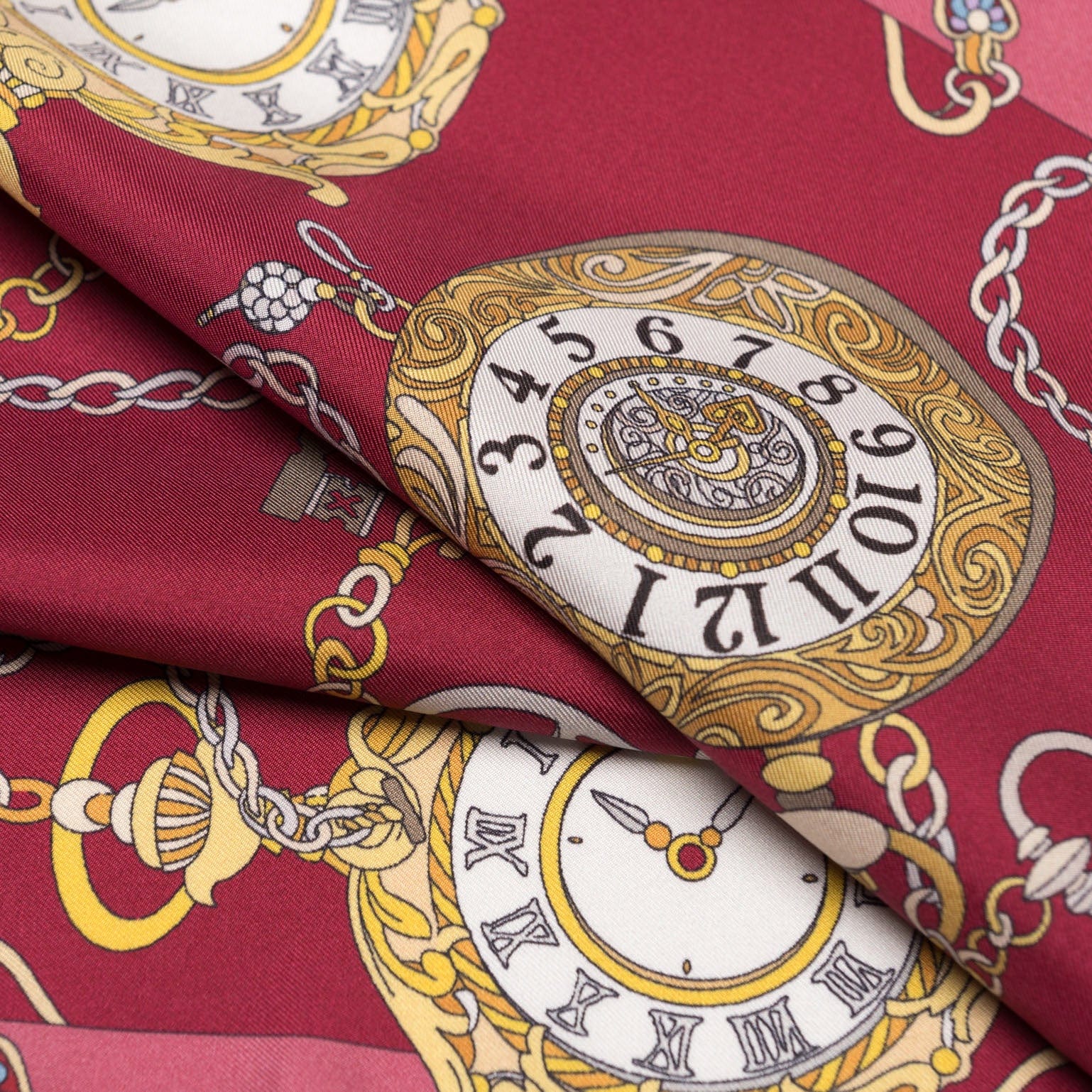 Like Clockwork - Silk Pocket Square - Cerise - My Men's Shop
