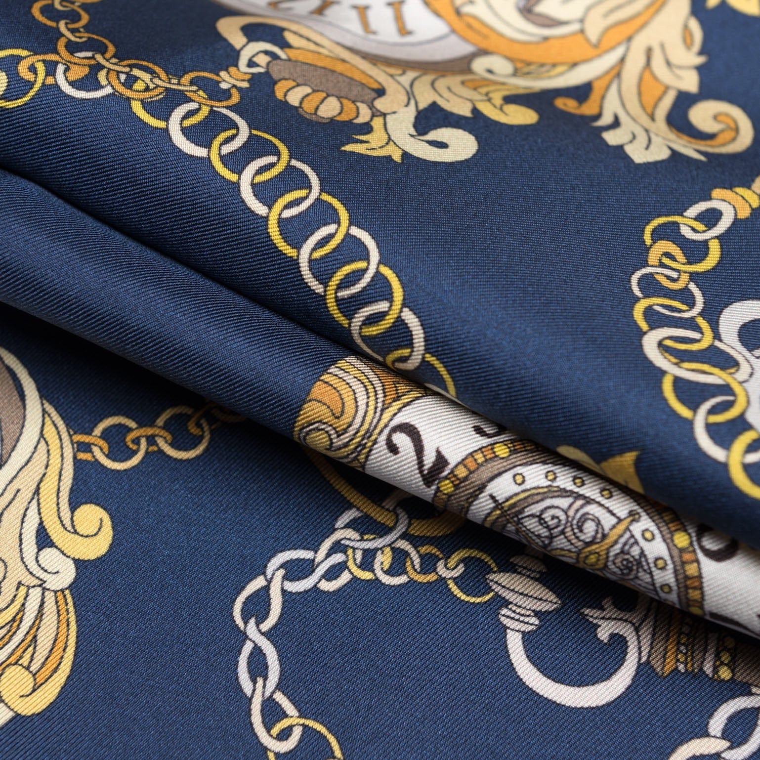 Like Clockwork - Silk Pocket Square - Navy - My Men's Shop
