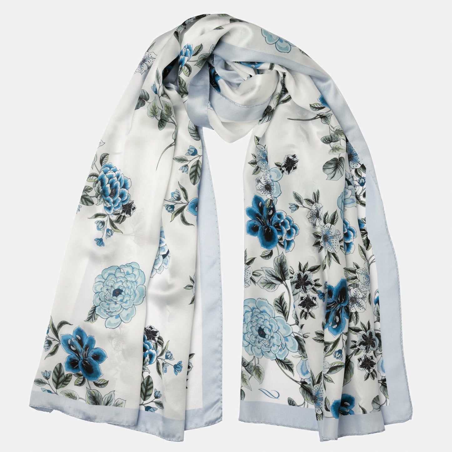 Bella - Silk Scarf Shawl - Blue - My Men's Shop