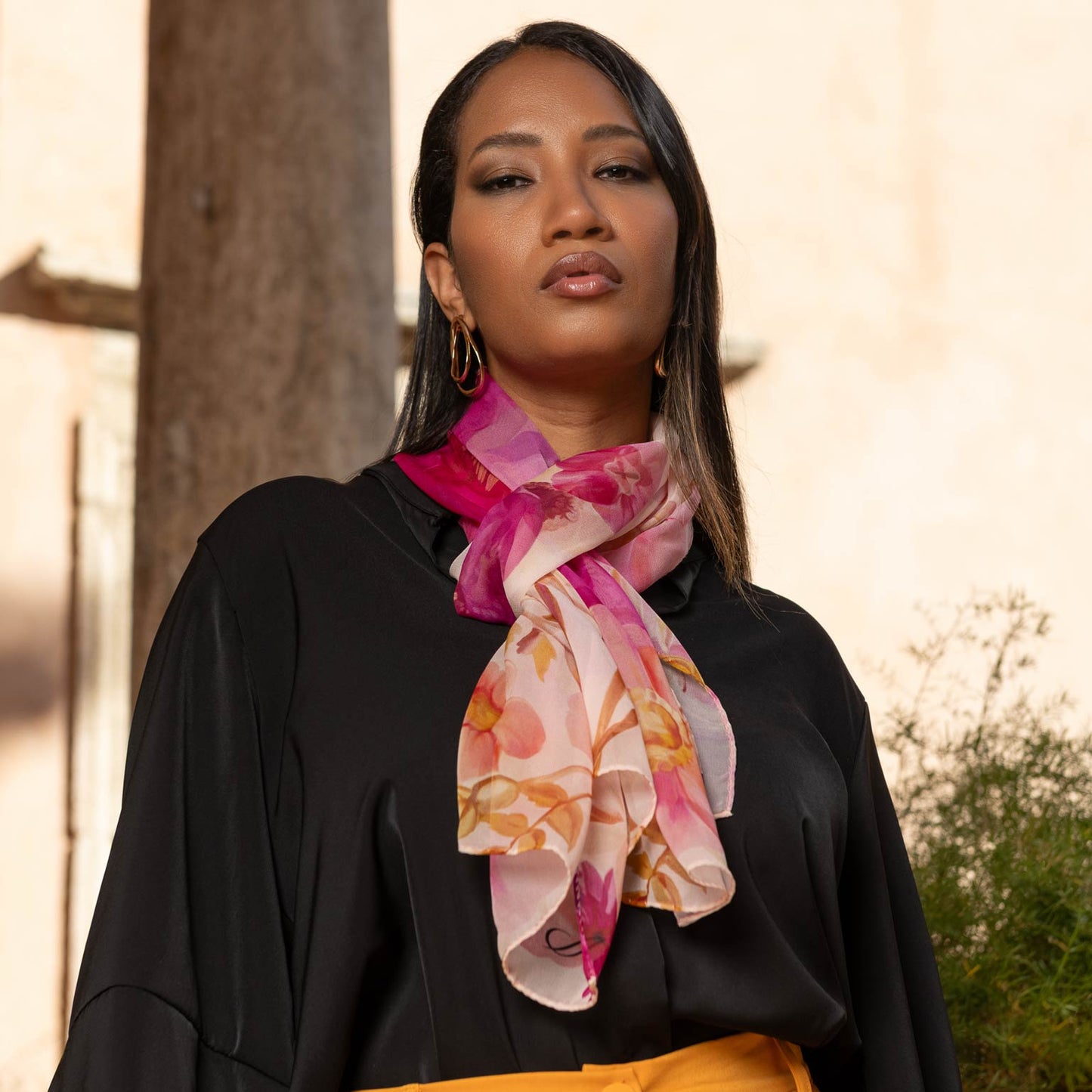 Campo de' Fiori - Long Silk Scarf - Pink