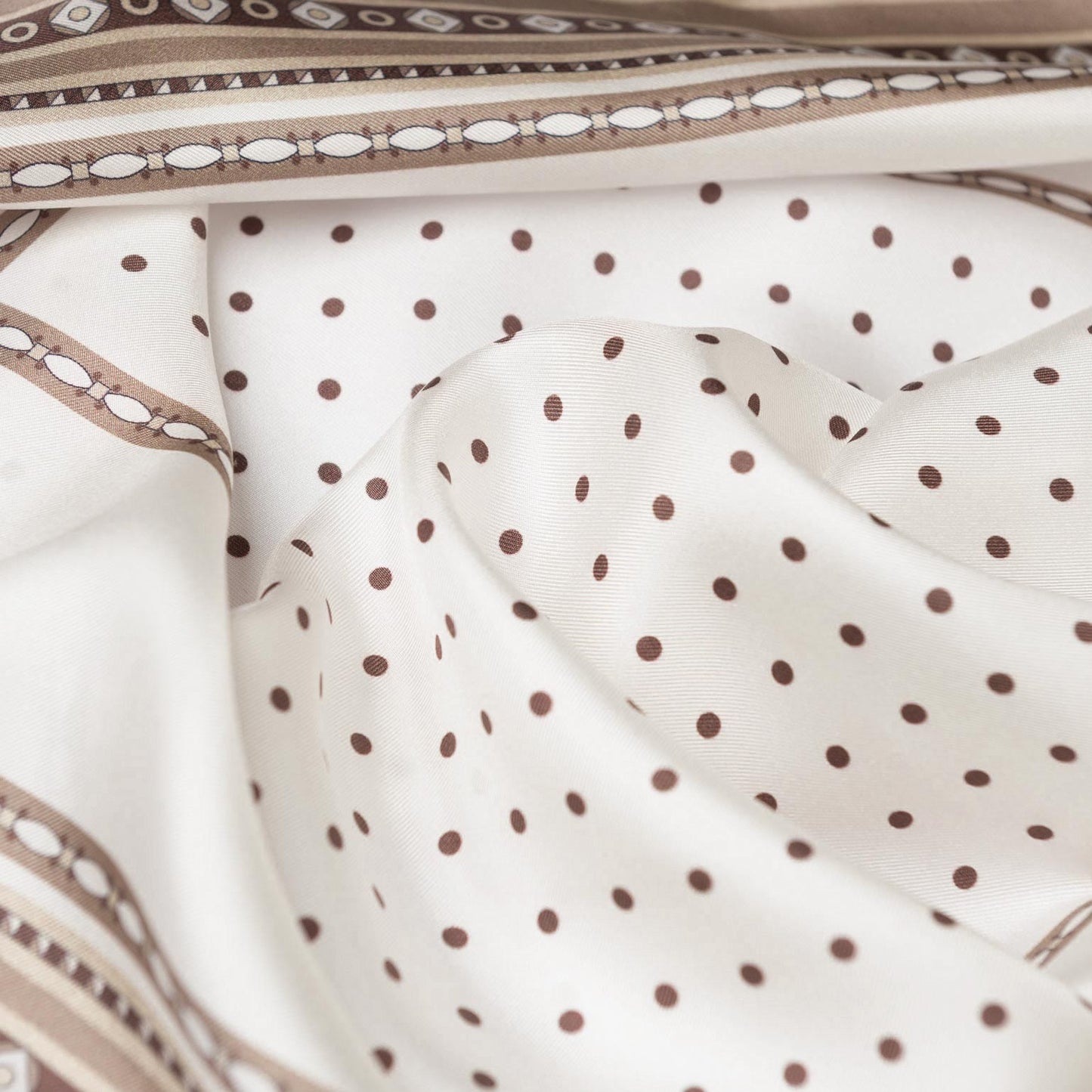 Verona - Silk Neckerchief - White & Sand - My Men's Shop