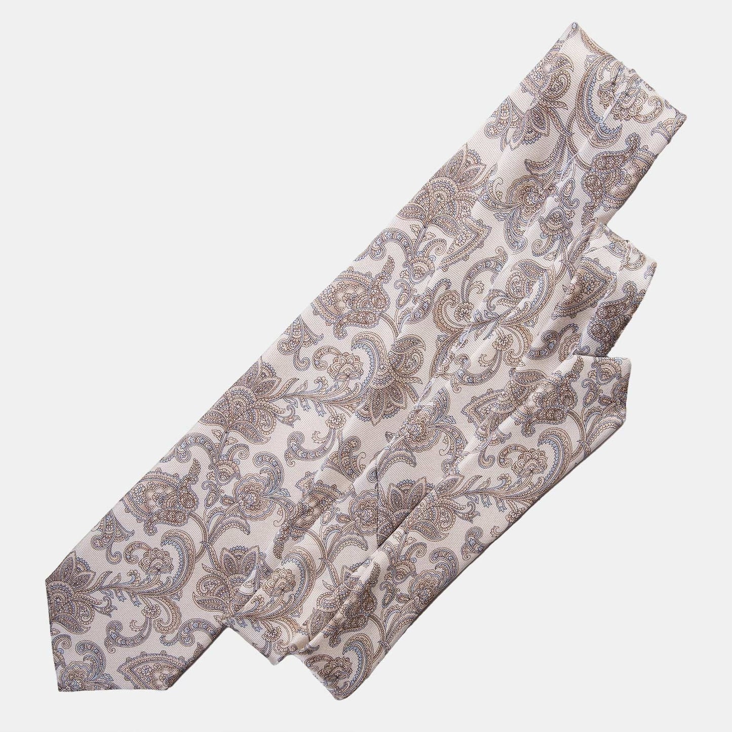 Novara - Printed Silk Tie - Ivory - My Men's Shop