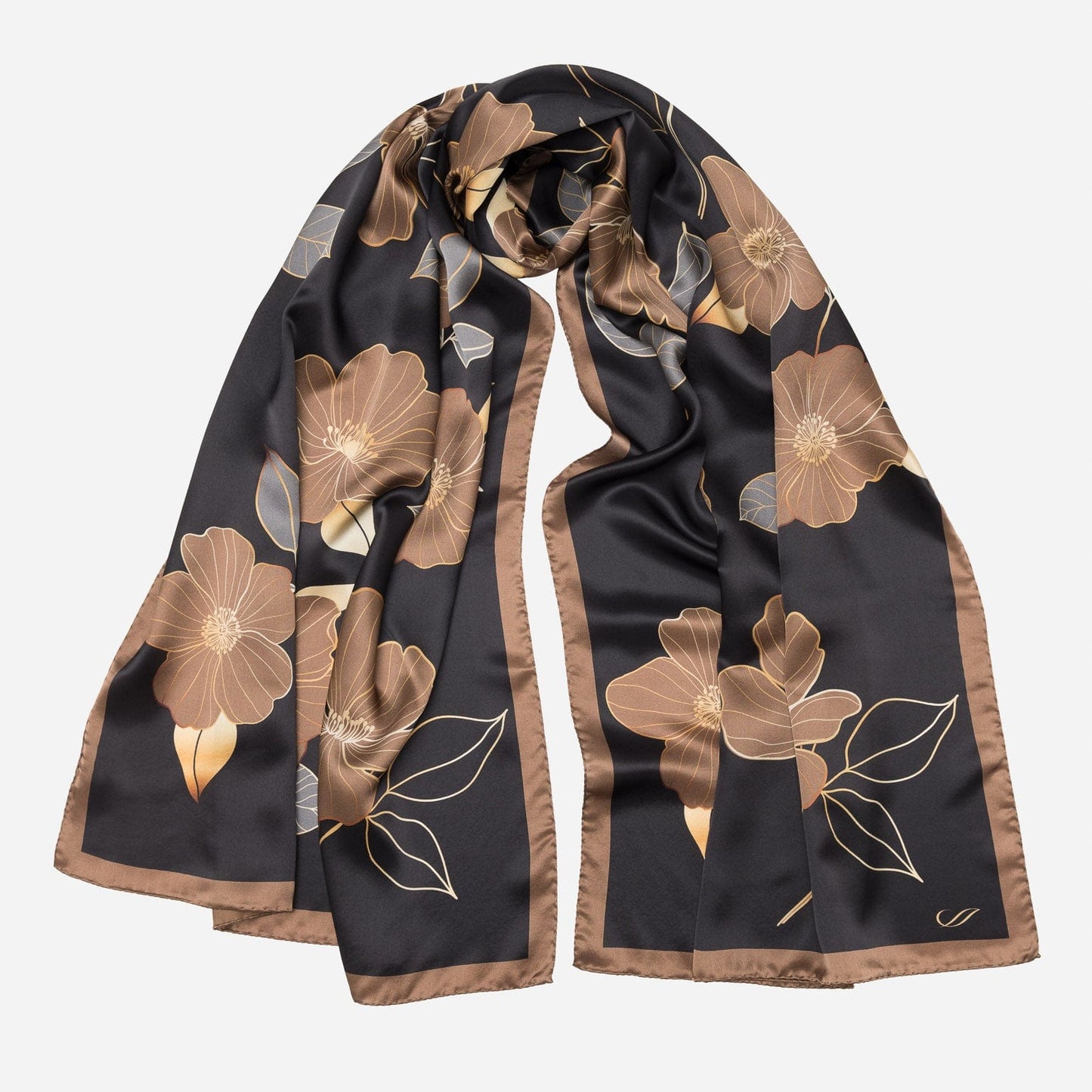 Laura - Silk Scarf Shawl - Black - My Men's Shop