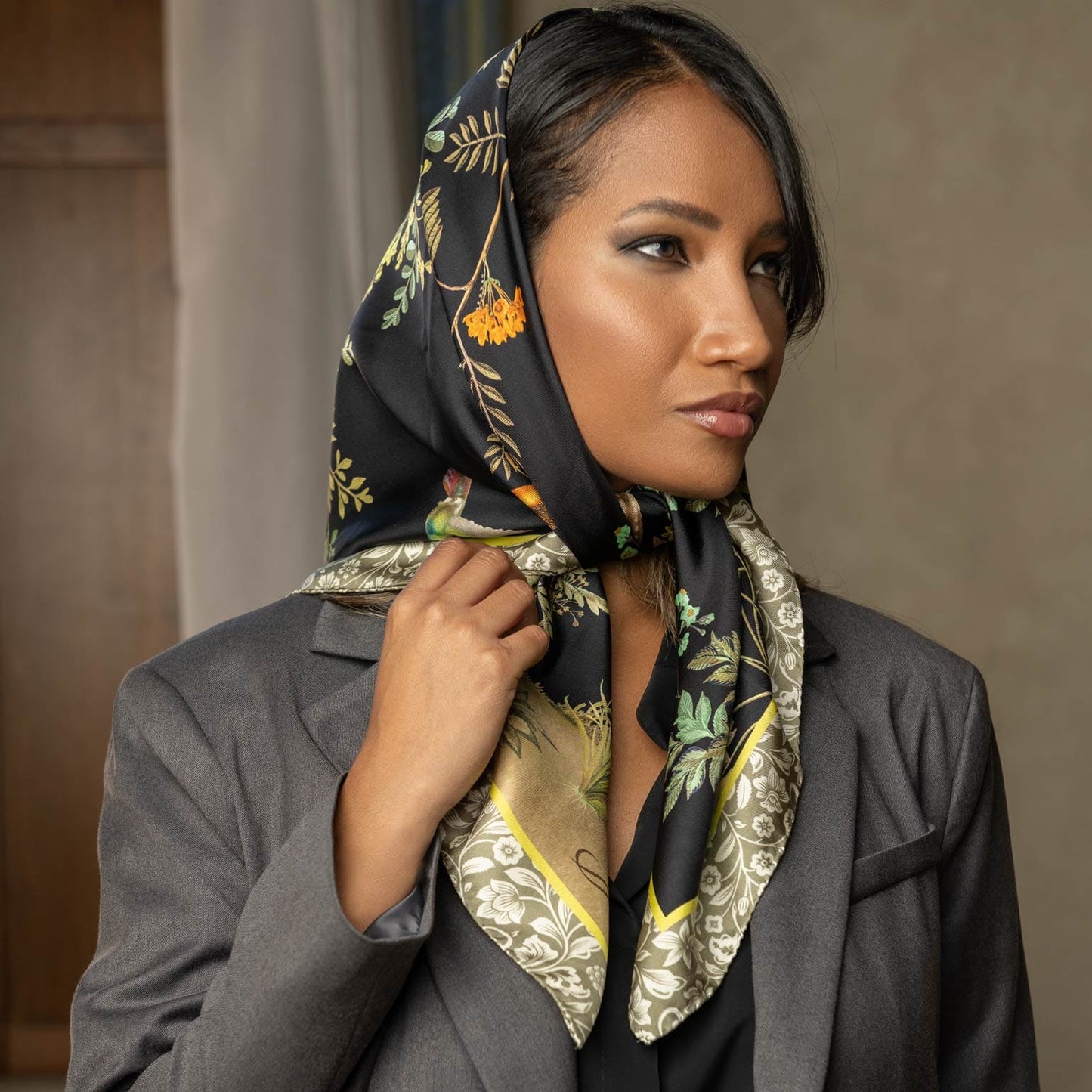 Fantasia - Silk Foulard - Black