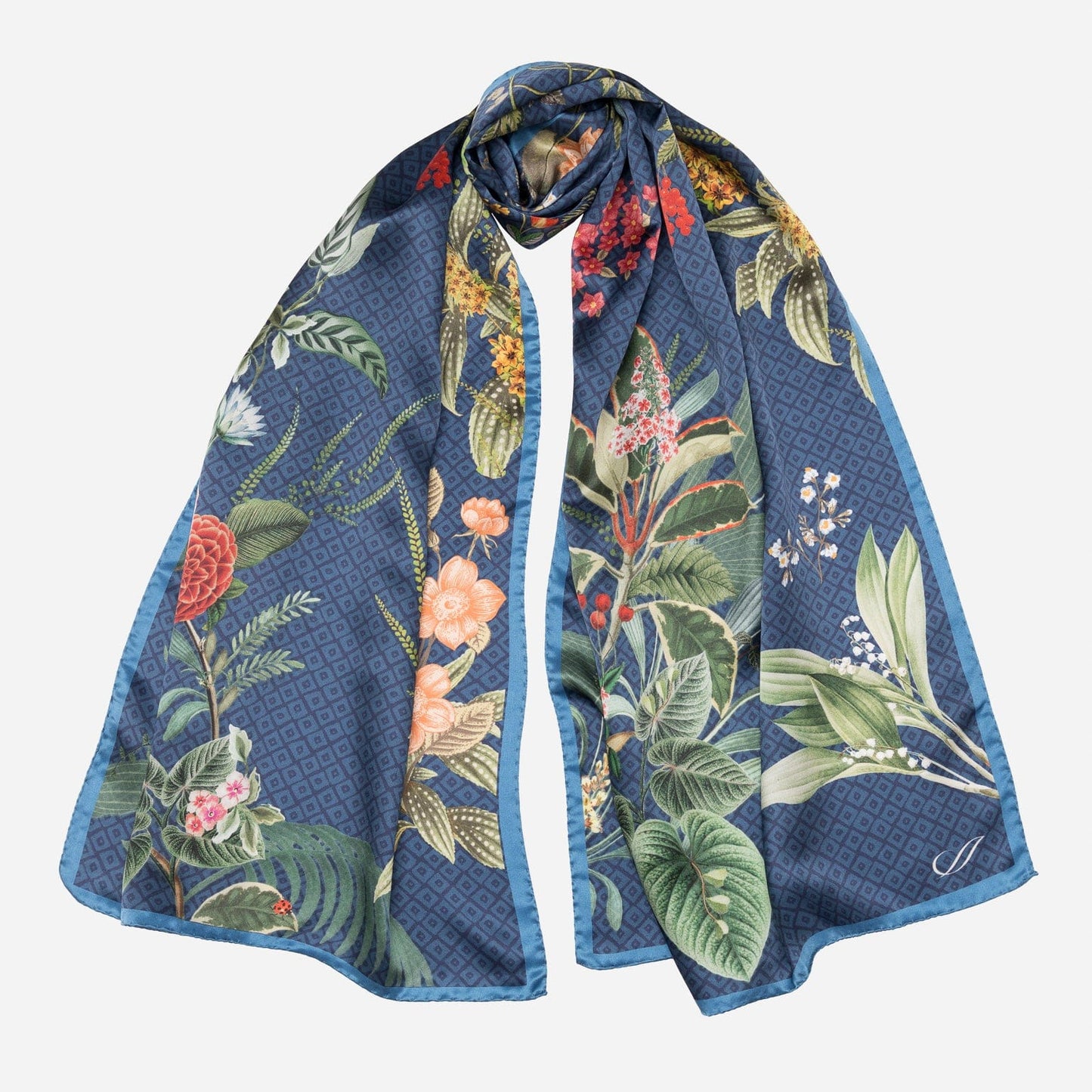 Sara - Long Silk Scarf - Blue - My Men's Shop