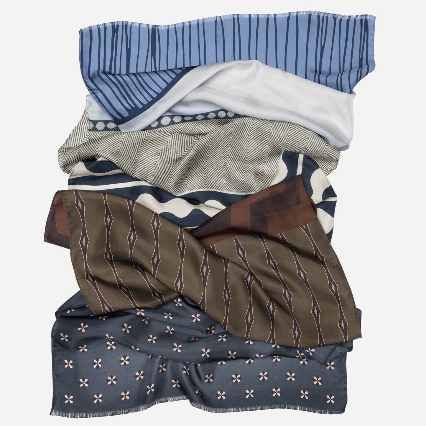 Atri - Long Silk Scarf- Blue - My Men's Shop