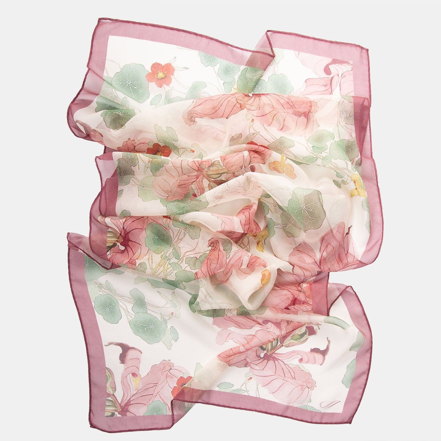 Monique - Long Silk Scarf - Antique Rose