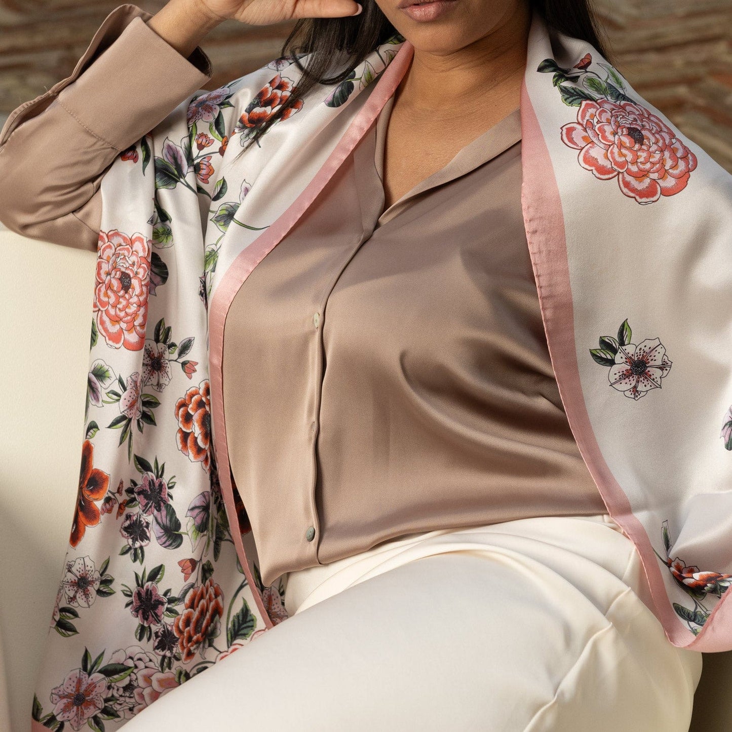 Bella - Silk Scarf Shawl - Rose - My Men's Shop