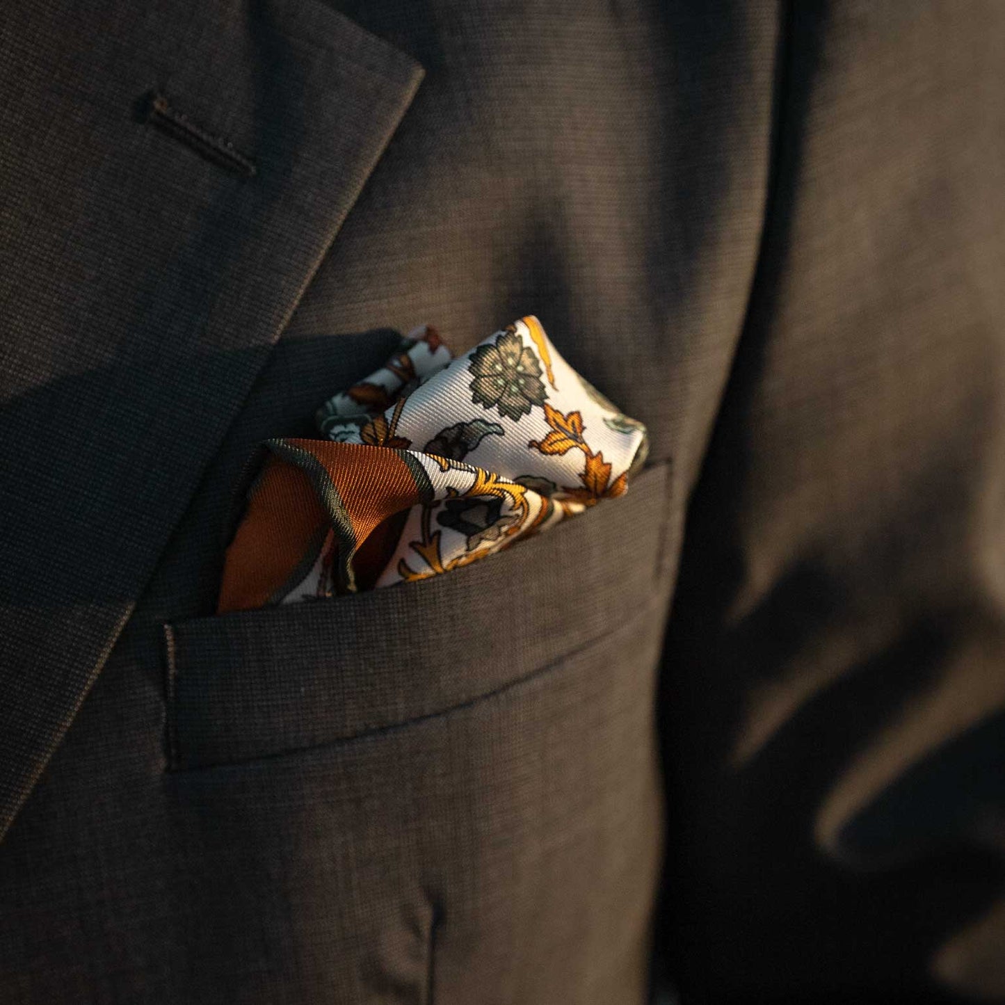 Ibiza - Silk Pocket Square - Terracotta