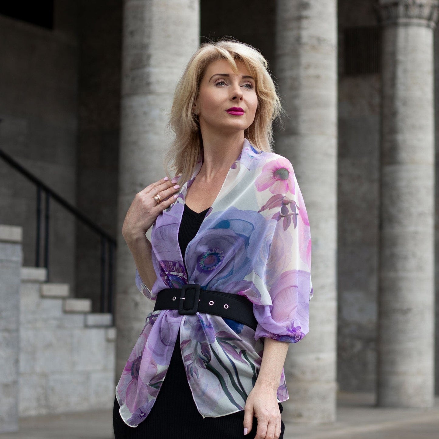 Campo de' Fiori - Long Silk Scarf - Lavender