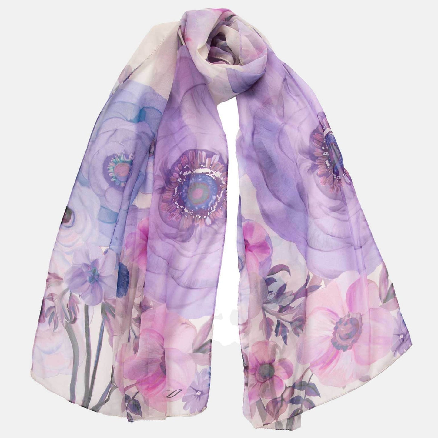 Campo de' Fiori - Long Silk Scarf - Lavender