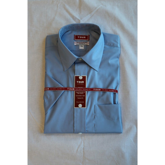 Light Blue Tour/Athletic Fit Dress Shirt - My Men's Shop