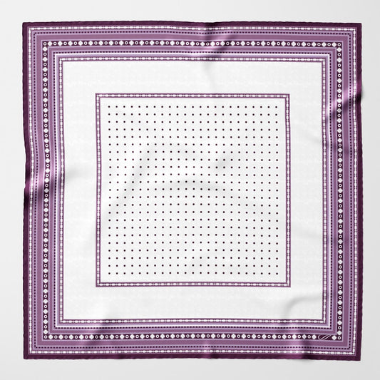Verona - Silk Neckerchief - White & Lilac - My Men's Shop