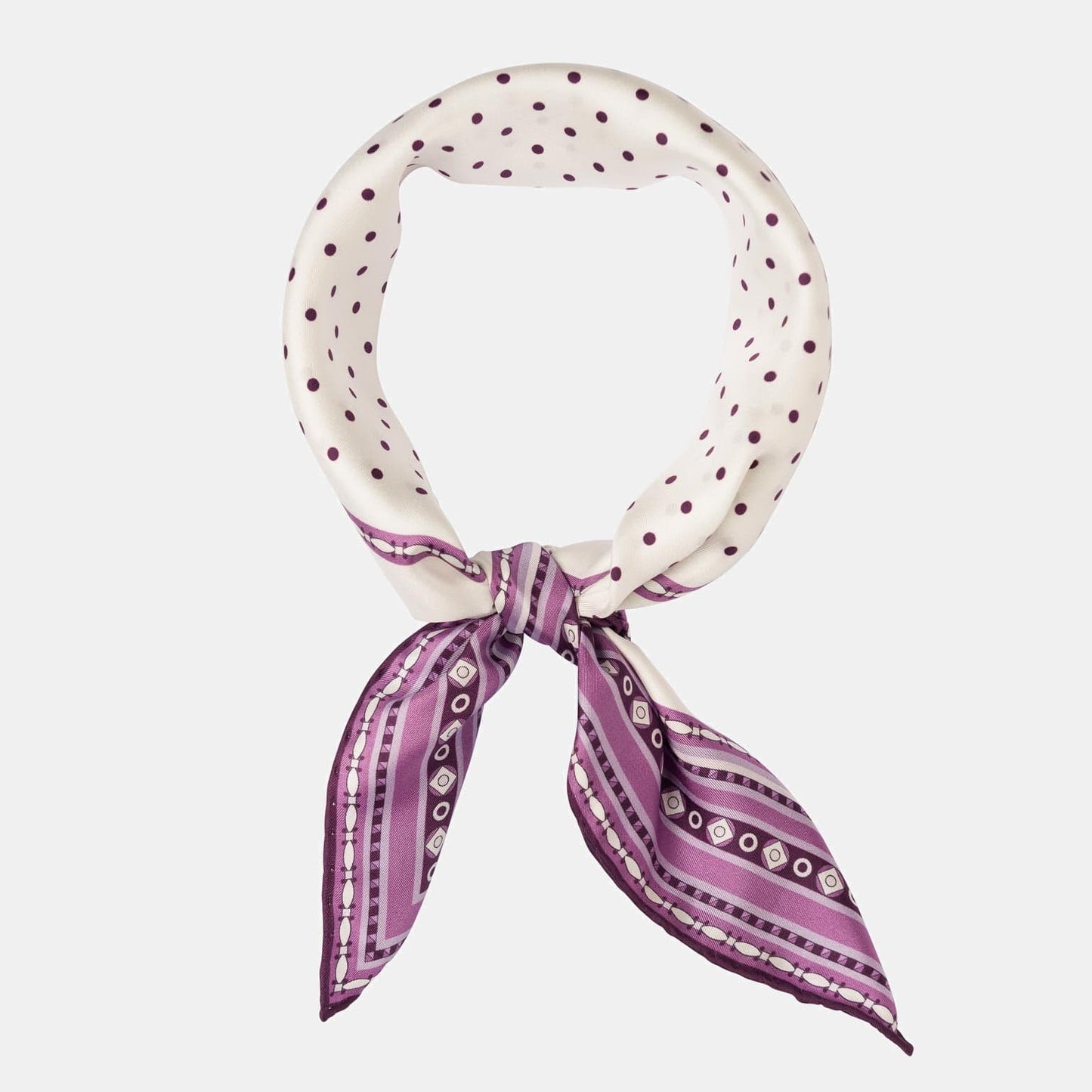 Verona - Silk Neckerchief - White & Lilac - My Men's Shop