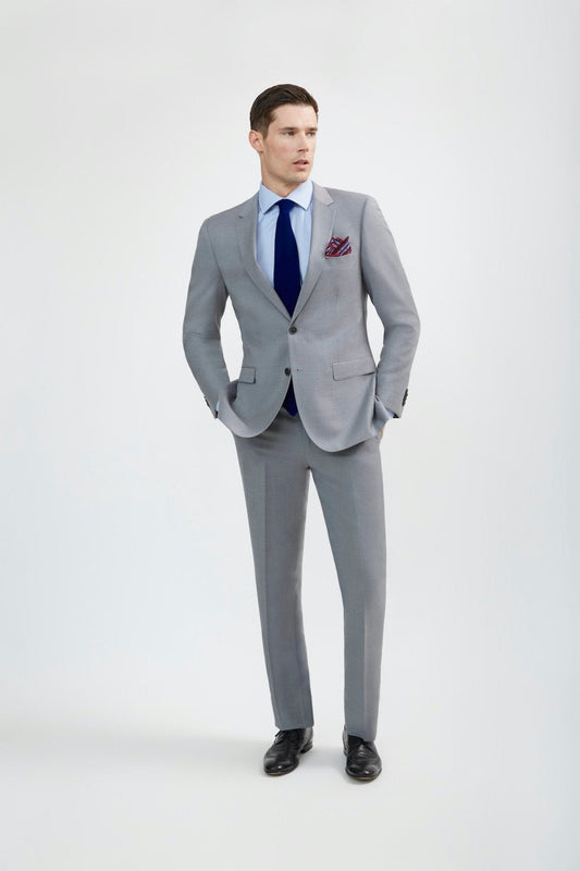 Lite Grey Suit Made From 100% Merino Wool - My Men's Shop